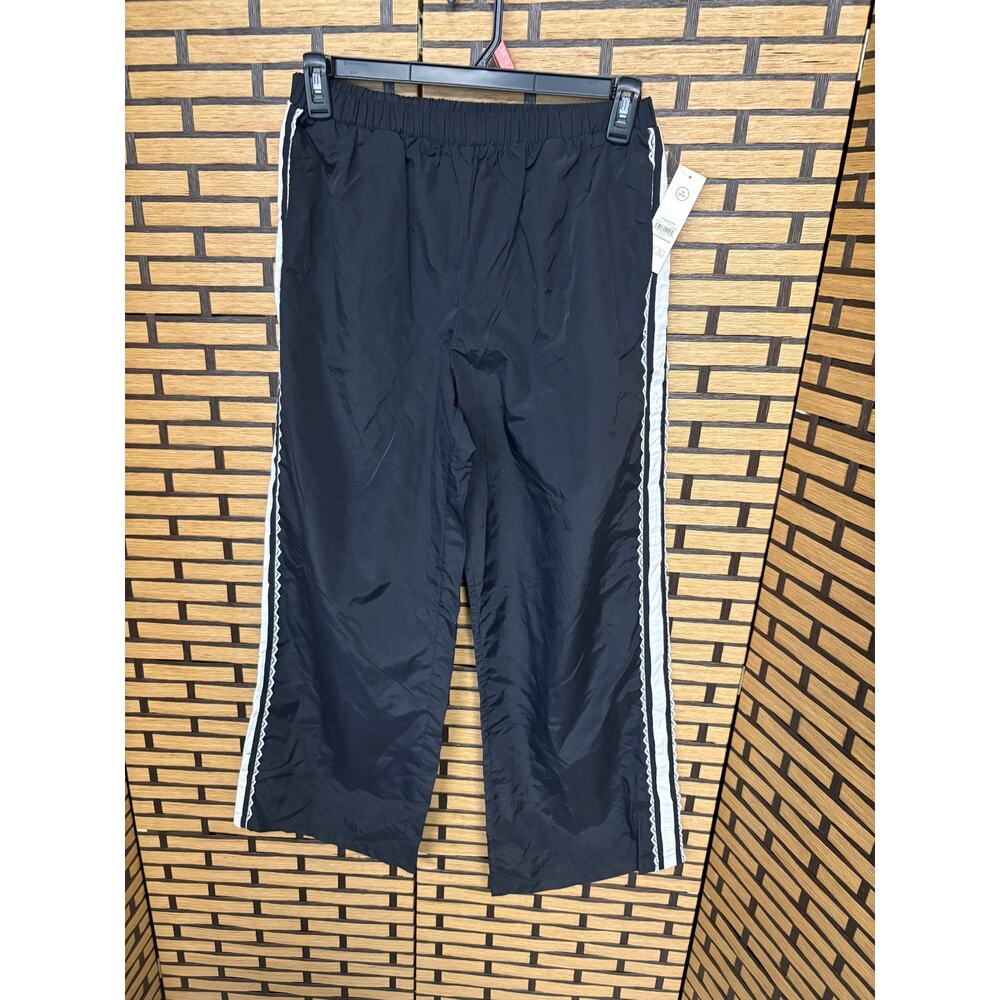 No Boundaries Black‎ Lace Trim Track Windbrekaer Pants Size Medium